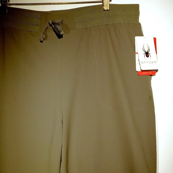 SPYDER Pants  women  XL Fleece lined Jogger  Agave Olive Green Elastic Waist NWT - Picture 3 of 12